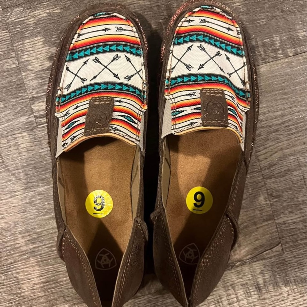 Ariat Brown And Multicolor Patterned Slip-Ons - image 1